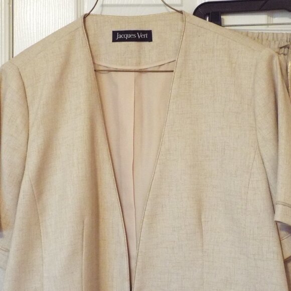 Jacques Vert Women 2-pc. Set ~ Jacket and Pants ~ Ivory and Gold ~ Sz. XL (16) ~ - Picture 3 of 4